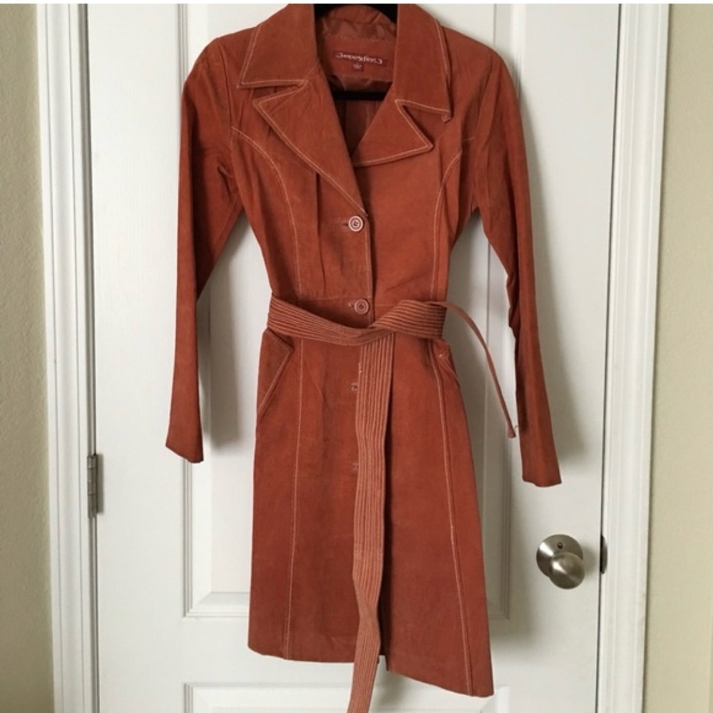Women's Suede Trench Coat